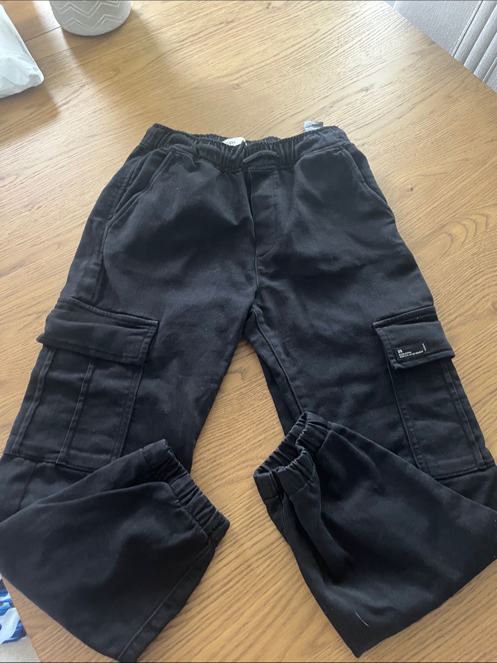 Zara Black Cargo Joggers for Kids
